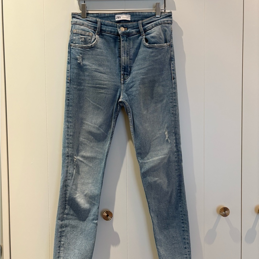 Zara Light Blue Denim Trousers